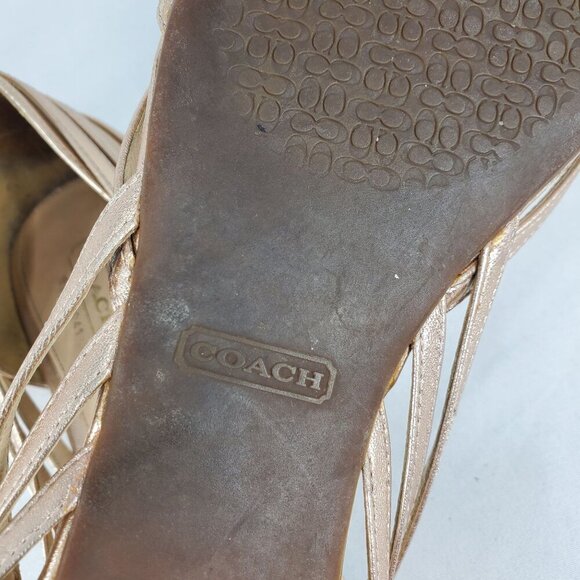 Coach Women's Lottie Rose Gold Metallic Woven Shoes Flats Slip On size 8 - Picture 9 of 10